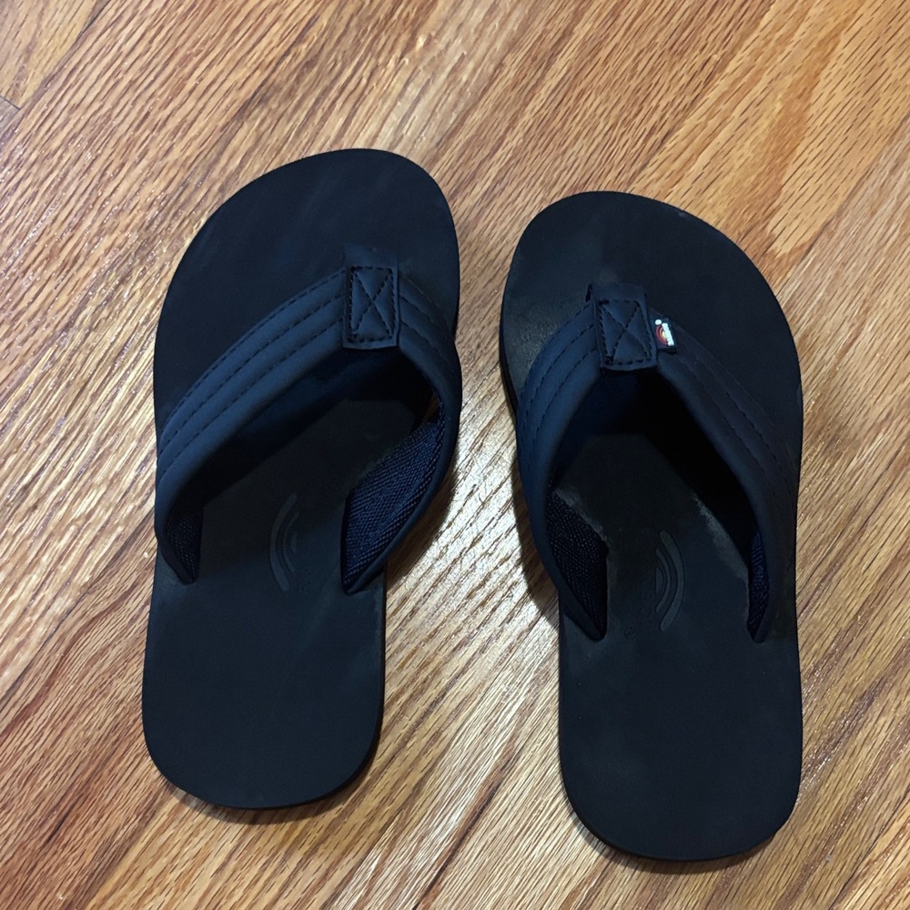 Rainbow Black Flip Flops